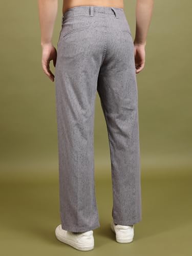 Image of Highlander Men's Ankle-Length Straight Fit Trousers | Modern Style & Comfort | Perfect for Casual & Formal Wear | Trouser for Men | Men Trousers | Trousers for Man | Pants for Man