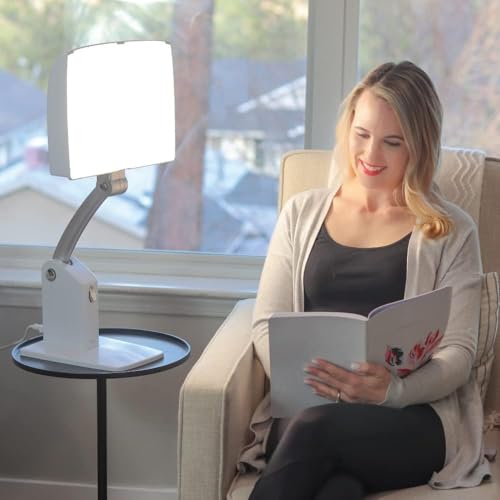 Carex Day-Light Sky Bright Sunlight Therapy Lamp, 10000 LUX Therapy Lamp at 12 Inches, LED Bright White Light with Adjustable Height and Brightness Levels for Mood, White - Image 2