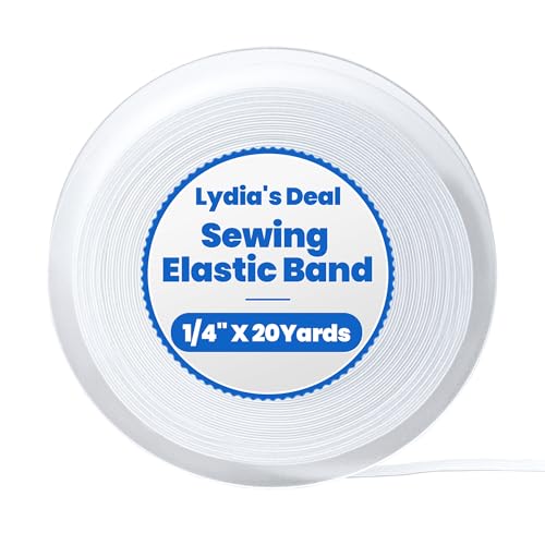 Elastic Band for Sewing – 1/4 Inch × 20 Yards White Soft Stretch Knit Elastic Cord for Waistbands, Cuffs, Pants, Wigs, Headbands, DIY Crafts, Mask Straps, Clothing Repair & Home Projects