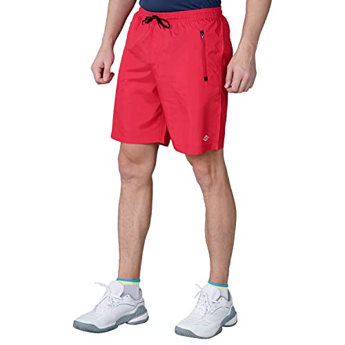 Image of Nivia Urban Peach Shorts for Men | Shorts for Gym | Sports Shorts | Running Shorts (Red /Black,XS)