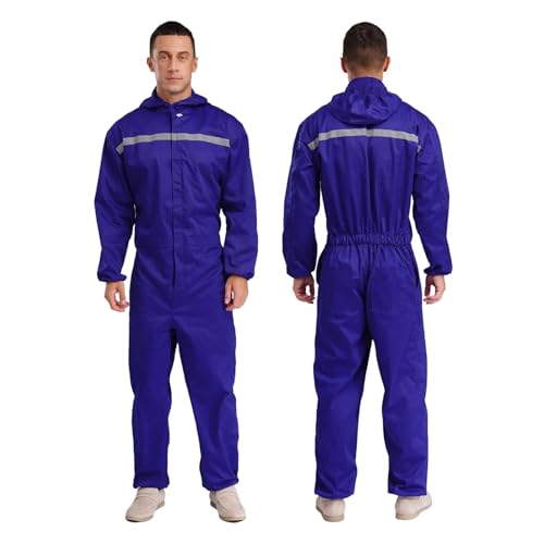 HKYBCF Mono de Trabajo de Taller for Hombre, antiestático, de Manga Larga, con Capucha y anticontaminación(Royal Blue,L)