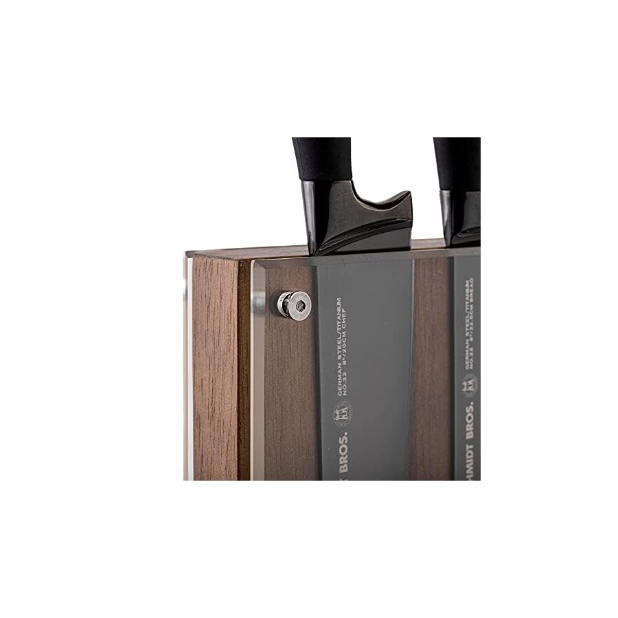 Schmidt-Brothers-Titan-22-Series-12-Piece-Kitchen-Knife-Set-High-Carbon-German-Stainless-Steel-Cutlery-Coated-In-Pure-High-Polish-Titanium-Santoprene-Handles-and-Clear-Acrylic-Magnetic-Knife-Block Schmidt Brothers - Titan 22-Series 12-Piece Kitchen Knife Set, High-Carbon German Stainless Steel Cutlery Coated In Pure High-Polish Titanium, Santoprene Handles and Clear Acrylic Magnetic Knife Block