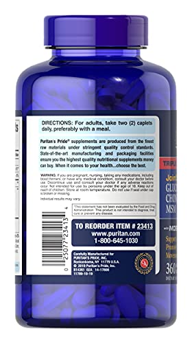 Puritan's Pride Glucosamine, Chondroitin & Msm Joint Soother-2 Per Day Formula, Tablet #TOP1