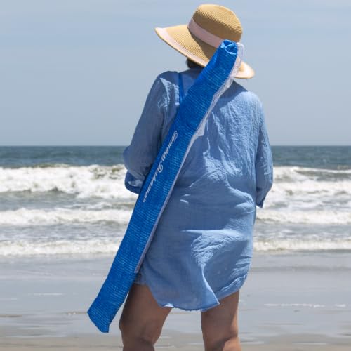 Tommy Bahama Tilt Beach Umbrella, Blue Stripe, 6 ft Canopy by Tommy Bahama - Used condition - Image 3