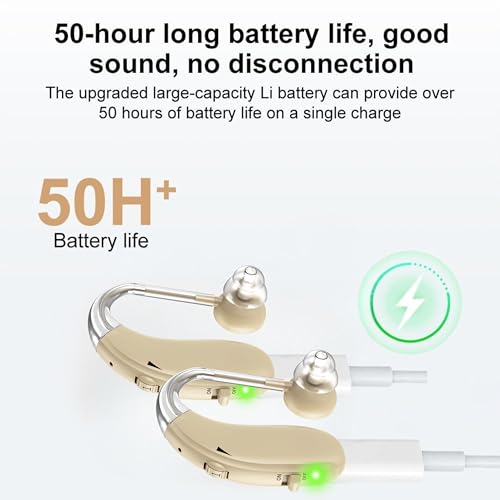 Image of Fastwell F27-2 Unit For Both Ear Rechargeable Hearing Aids for Adults with Hearing Loss, Mild To Moderate, Noise Reduction Ear Machine, (Beige-Pair) 1-Year Warranty