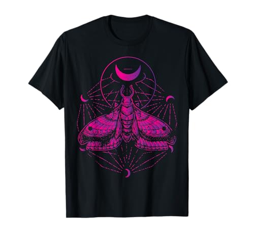 Goth Moth and Crescent Moon Creepy T-Shirt Gift for Goths T-Shirt