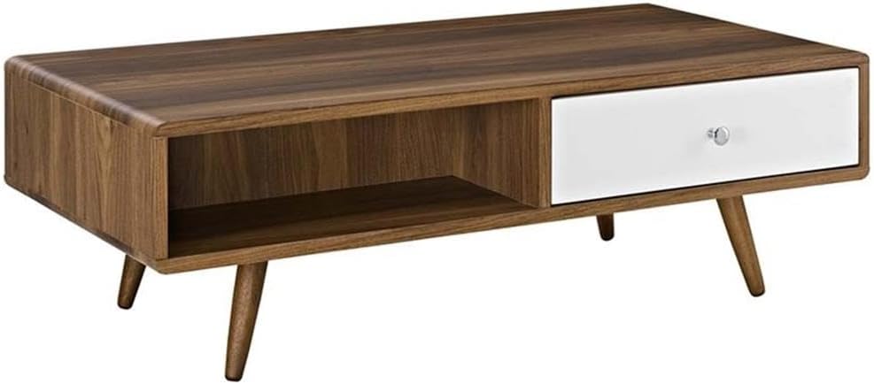 Modway Transmit Mid-Century Coffee Table, Walnut White