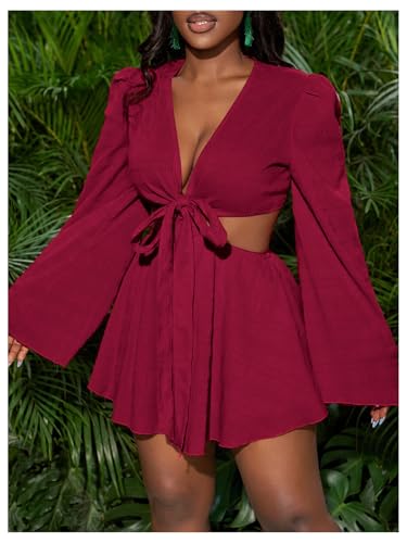 Image of BEAUDRM Women's Summer Tropical Dress Sexy Vacation Outfits Beach Sundress | Tropical Dresses for Women, Summer Dress, Two Piece Sets, Summer Outfits