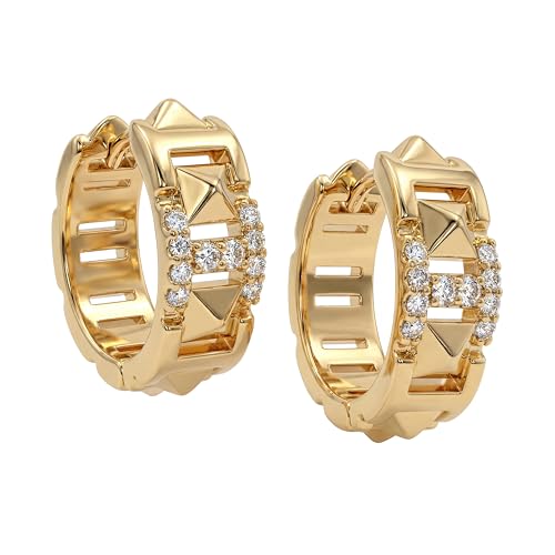 VACRONA Cubic Zirconia Huggie Earrings 14k Gold Plated Tiny Earrings Small Huggie Hoop Earrings Simple Lightweight Hoops Gift for Women