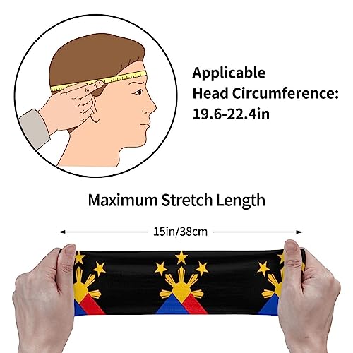 Image of Cute Flag Headbands Women Men Flag Sweatband Sports Headband for Running, Cycling, Yoga Gym, Working Out