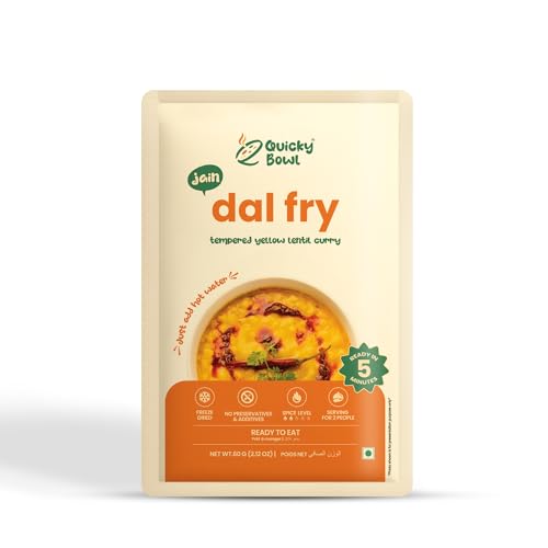 Image of Quicky Bowl Jain Dal Fry|Split Lentil Curry|Ready To Eat|No Onion No Garlic|Instant Food|(Pack Of 3)