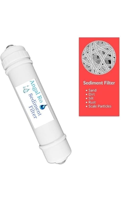 Angal Ro | Inline Sediment Filter Water Filter Suitable for All Other Kinds of RO UV UF Mineral Water Purifiers RO Spare Part Solid Filter Cartridge (0.5 Pack of 1) (White)