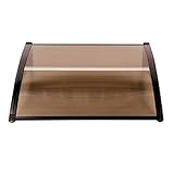 MCombo 39 inch x 38.6 inch Window Awning Outdoor Polycarbonate Hollow Sheet Door Patio Canopy (Dark...