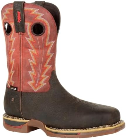 Rocky Men's Long Range Western Boot, Brown and RED, 9.5 | Image 1