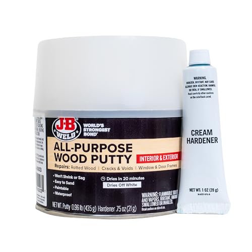 J-B Weld 40003 Wood Restore Repair Putty - 0.75 Pt. Putty, 0.75 Oz. Hardener