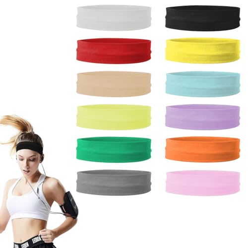 CATOR Diadema Elástica, Bandas para el Sudor, Diadema de Yoga Deportivo,Diadema Deportiva Antideslizante, Coloridas, para Yoga, Fitness