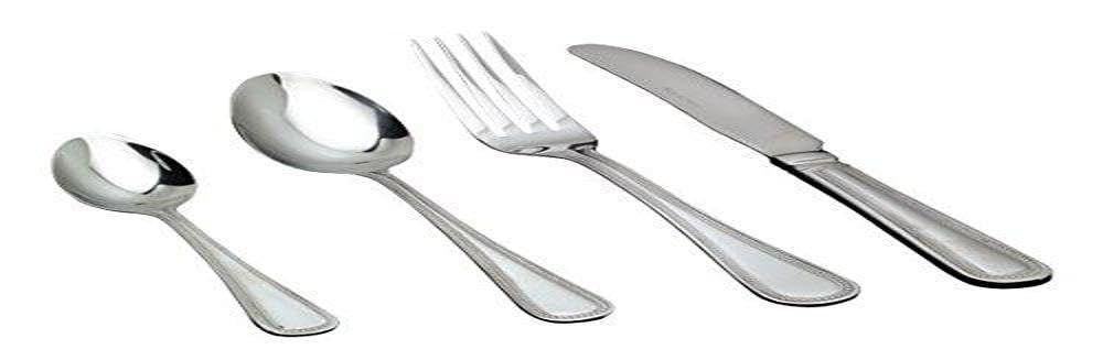 Genware NEV-DF-BD Dessert Fork, Bead Pattern (Pack of 12)