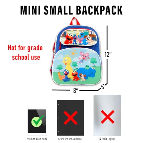 Sesame Street Mini Backpack for Kids - Bundle With 12" School Bag, Water Bottle, Coloring Book, and More | Sesame Street Travel Bag for Boys, Girls4
