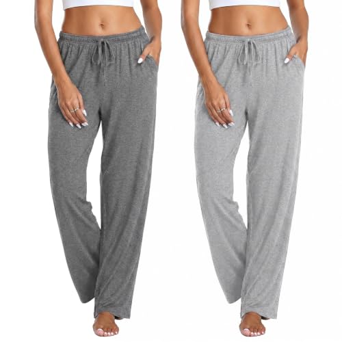 Pantalon de pyjama femme coton avec poches et taille réglable