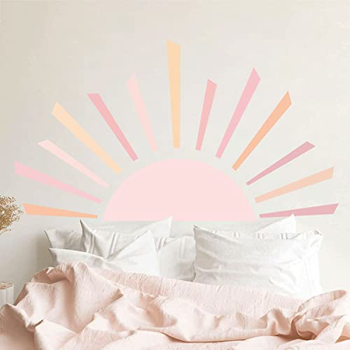 Supzone Boho Half Sun Wall Decals Large Sunrise Wall Stickers Modern Arch Wall Decal Diy Vinyl Wall Art Sticker For Bedroom Living Room Office Wall Decor Home Decoration #TOP5