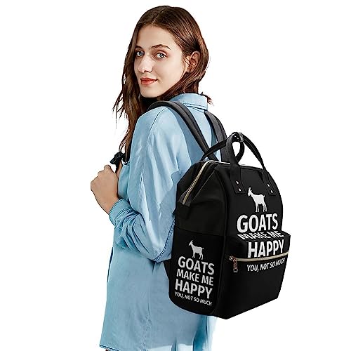 Goats-Make-Me-Happy-Diaper-Bag-Portable-Backpack-Mommy-Bag-Travel-Shoulder-Daypack-for-Outdoor-Working-Beach