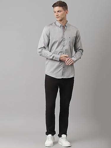 Image of Thomas Scott Men's | Solid | Full Sleeve | Regular Fit | Cotton Blend | Button Down | Single Pocket | Casual Shirt
