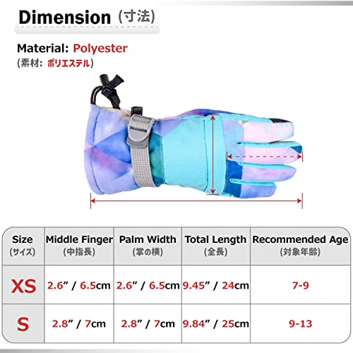 Azarxis Kids Snow Ski Gloves, Children Winter Waterproof Windproof Warm Touchscreen Snowboard Gloves For Boys & Girls (Light Blue, Xs (Fit Kids 7-9 Years)) #TOP1