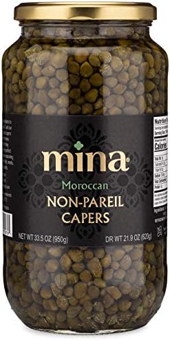 Mina Capers Non Pareil, The Perfect Mediterranean Seasoning or Garnish, 33.5 oz