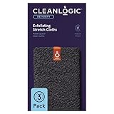 Cleanlogic Detox Purifying Charcoal Infused Exfoliating Stretch Bath/Shower Cloth, 3 Count