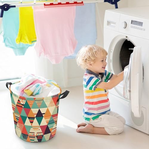 Grand panier à linge imperméable pliable en tissu rayé - 6