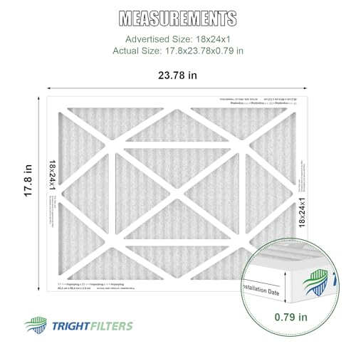 Image of TRIGHTFILTERS 18x24x1 Air Filter 4 Pack, MERV 8 Pleated HVAC Furnace Filter