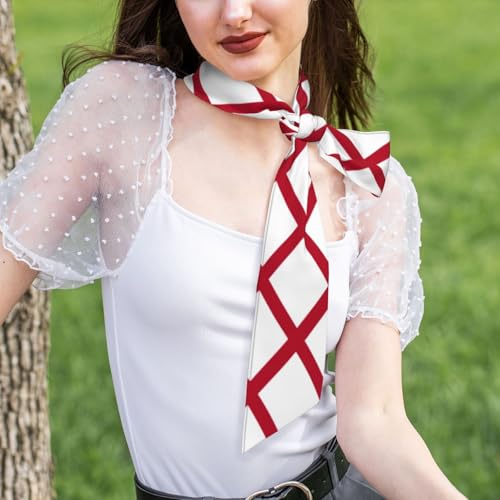 Alabama State Flag print Hair Scarf for Women Fashion Silky Satin Headscarf Wrap Breathable Lightweight Neck Scarves4
