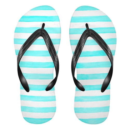 SPRIPORT Stripe Slim Flip Flops for Women Men Comfortable Casual Thong Cushion Sandals with Non-Slip Rubber Sole Outdoor Sandals for Walking Beach Summer