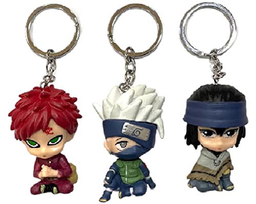 Image of AUGEN Naruto 6 Set Action Figure Keychain Limited Edition for Car, Decoration, Cake, Office Desk & Study Table (Pack Of 6 Pieces)