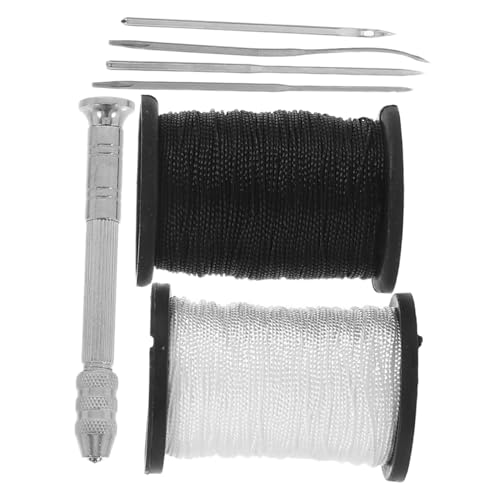 VILLCASE 7pc Metal Sewing Awl Needles Set for Upholstery Repair Heavy Duty Needle Thread Kit Aluminum Alloy Awl for Hand Sewing