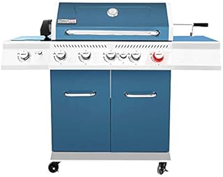 Royal Gourmet GA5403B 5-Burner BBQ Cabinet Style Propane Gas Grill with Rotisserie Kit, Sear Burner, Rear Burner and Side Burner, 74,000 BTU Patio Picnic Backyard, Outdoor Party, Blue