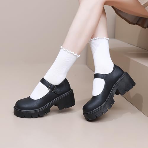 Platform Pumps Womens Gothic Lolita Shoes Mary Janes Ankle Strap Wedges Shoes2