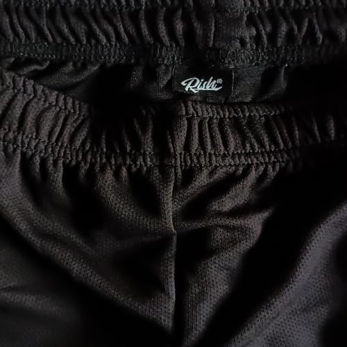 Image of RISH - Sports Black Shorts for Kids Boys and Girls with Side Pockets | Relaxed Fit Dry Fit Fabric Short Pants