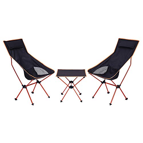 Chaises pliantes de jardin ultra pliables et ensemble table noir