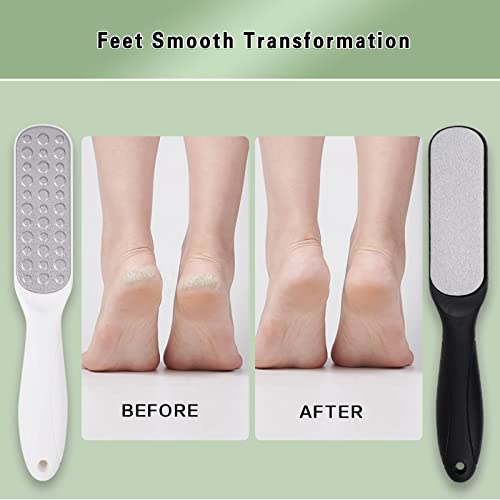 Feiccier 2 Pcs Double Sided Professional Foot Files, Stainless Steel Feet Callus Remover, Foot Rasp For Cracked Heel, Callus, Dry And Foot Corn Removal, Pedicure Feet Scrubber For Dead Skin. #TOP5