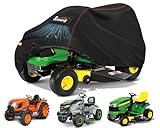 Rimwig Outdoors Riding Lawn Mower Cover,Garden Tractor Cover Fits Decks up to 54' ,Lawn Tractor Cover Fit with Air Vents and Elastic Straps(Riding-72'L x 54'W x 46'H)