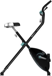 Cecotec Bicicleta estática plegable DrumFit X-Bike Neo, Sillín y manillar lateral, Sistema de plegado fácil y compacto, Soporte para dispositivos, 8 niveles de resistencia, 1,5 Kg volante de inercia.