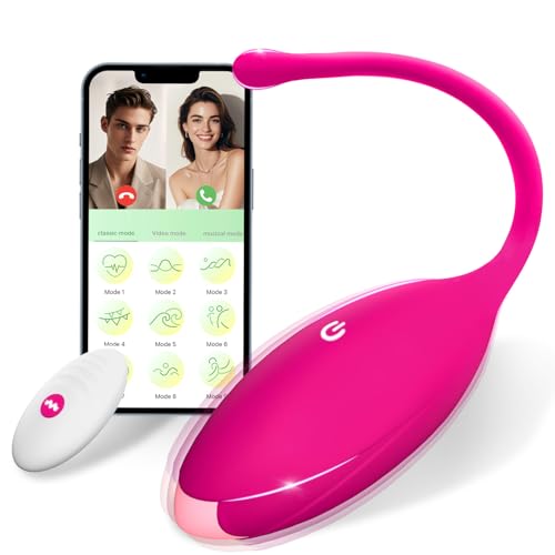 Vibradorador Mujer con APP Vibrador Mando Distancia Juguetes Eróticos para Pareja Sexuales Vibradores Control Remoto Consoladores.. para Mujer con Huevo Vibración con Mando (Rosa)
