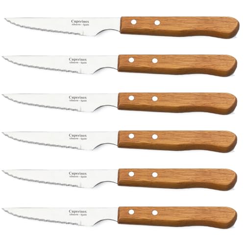 CUPERINOX Set 6 Cuchillos Chuleteros Mango Madera