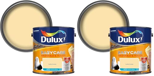 Image of Dulux 403201 Easycare Washable & Tough Matt Emulsion Paint For Walls And Ceilings - Vanilla Sundae 2.5L (Pack of 2)