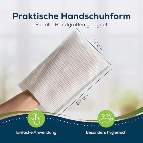 Sensalou Feuchte Einmal Waschlappen Erwachsene Großpackung – Waschhandschuhe für Pflegebedarf und Seniorenpflege – Körperreinigung ohne Wasser für Bettlägerige Klinik Haushalt und Praxis – 192 Stück
