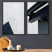 2 Piece Framed Canvas Wall Art Solid Structures Canvas Prints Home Artwork Decoration for Living Room,Bedroom - 16