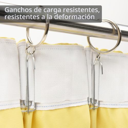 Miniatura 6 de 60 Ganchos De Cortina Plisados De Metal, Resistentes, 4 Garras De Acero Inoxidable Para Cortinas, Ventanas, Puertas, Baños Plateado