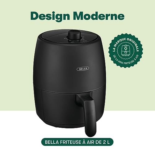 Friteuse à air 2 L BELLA et multicuiseur compact 1200W noir mat