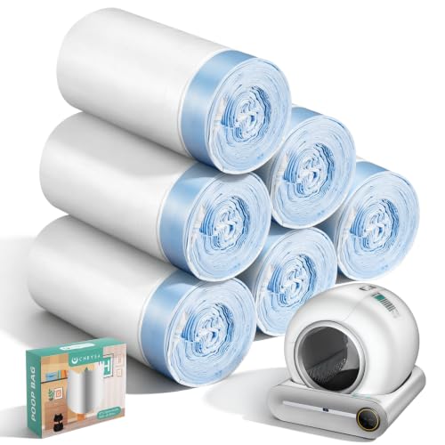 Image of Waste Bags for Self-Cleaning Cat Litter Box | Replacement Extra Large Cat Litter Box Liners, 4 Rolls Drawstring Trash Bags for Robot,(80 Count )20 x 18 Inches